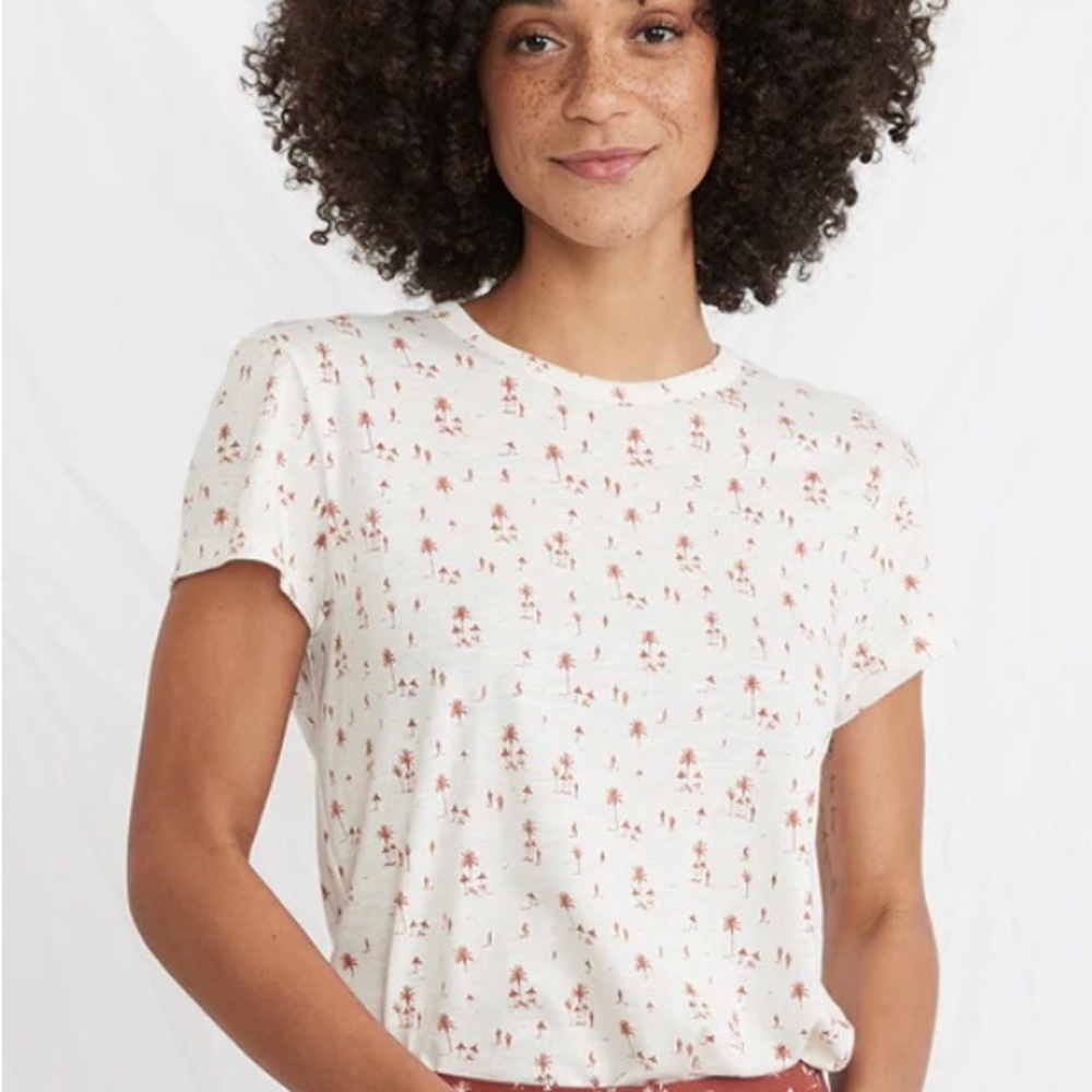 NWT Marine Layer natural cabana print 🏝️ T-shirt sz XS